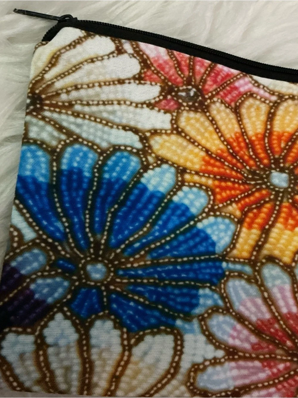 Colorful floral makeup/cosmetics and multi purpose bag